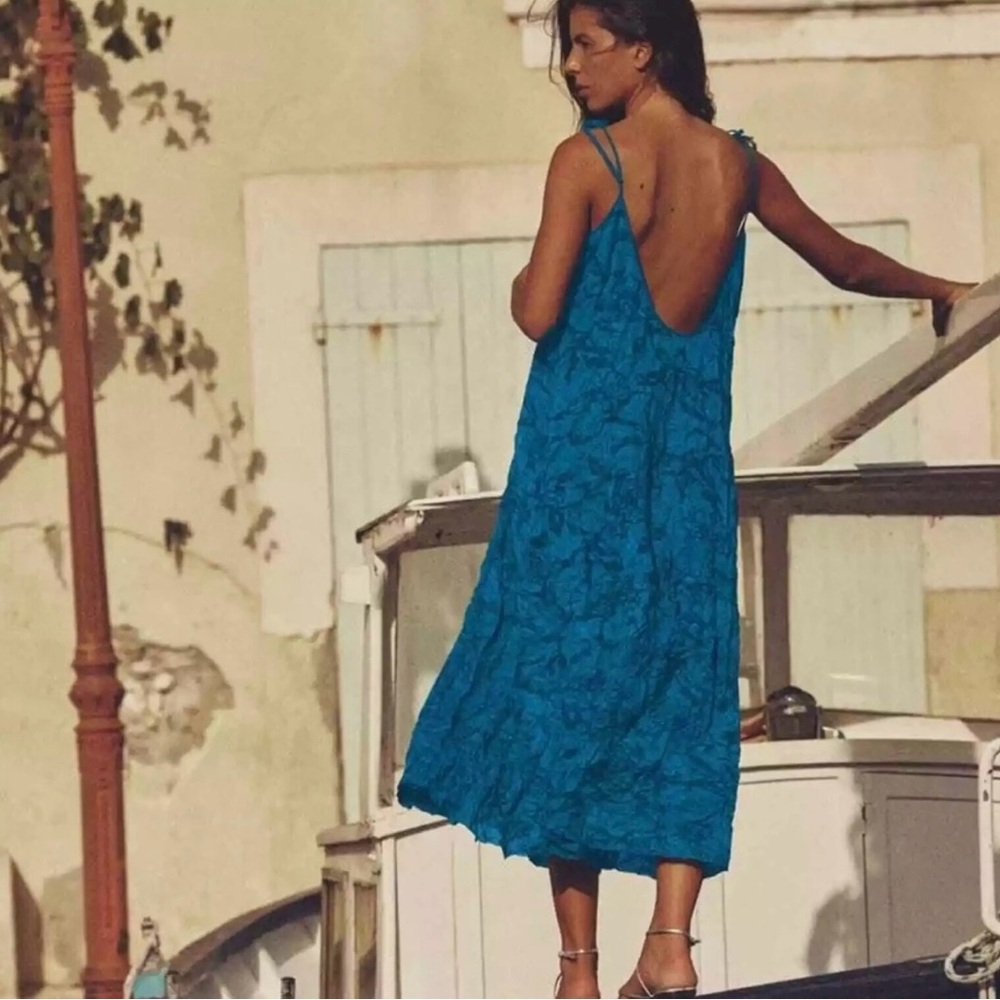 Zara Wrinkled Jaquard Dress